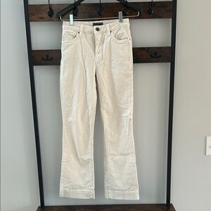 Kut from the Kloth Kelsey Fab Ab Ankle Flare Corduroy Cream Pant Size 0